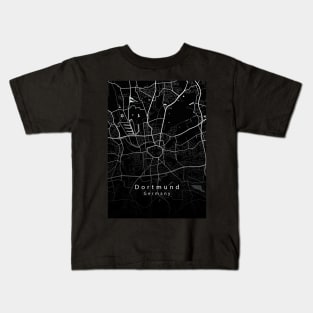 Dortmund Germany City Map dark Kids T-Shirt